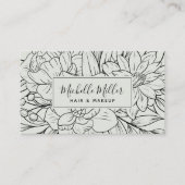 Carte De Visite Sage botanique moderne vert Script maquillage de c (Devant)