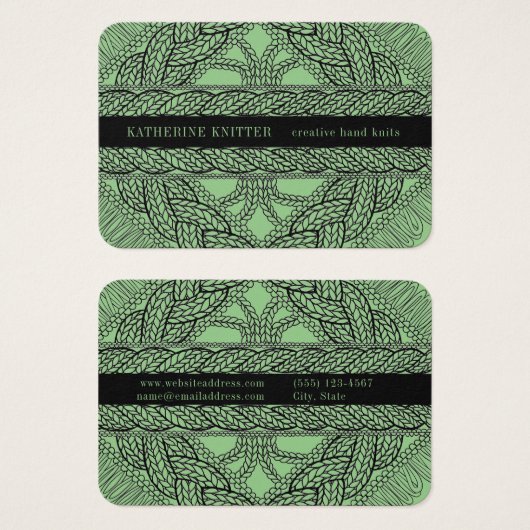 CARTE DE VISITE SAGE CABLE KNIT 3.5x2.5 (Devant & derrière)