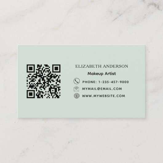 Carte De Visite Sage code qr vert (Dos)
