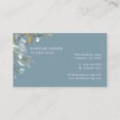 Carte De Visite Sage & Feuille Aquarelle Verdure Animaux Empreinte (Dos)