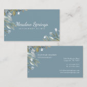 Carte De Visite Sage & Feuille Aquarelle Verdure Animaux Empreinte (Devant / Derrière)