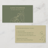 Carte De Visite Sage Gold Botanique Tenue à la main Fleur (Devant / Derrière)