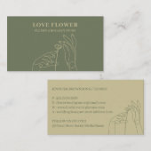 Carte De Visite Sage Gold Florist dessiné à la main Botanique (Devant / Derrière)