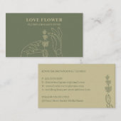 Carte De Visite Sage Gold Florist Mains Botaniques Tenir (Devant / Derrière)