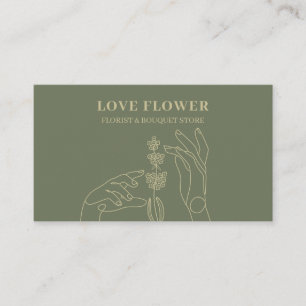 Carte De Visite Sage Gold Florist Mains Botaniques Tenir