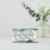 Carte De Visite Sage Green Agate Parties scintillant Argent Luxe (Debout devant)