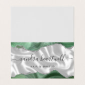 Carte De Visite Sage Green Agate Parties scintillant Argent Luxe (Extérieur déplié)