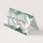 Carte De Visite Sage Green Agate Parties scintillant Argent Luxe (Devant)