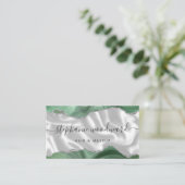 Carte De Visite Sage Green Agate Silver Glam Stylist Appointment (Debout devant)