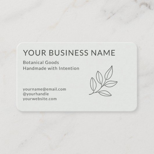 Carte De Visite Sage Green Botanical (Devant)
