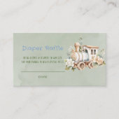 Carte De Visite Sage Green Choo Choo Train Diaper Raffle (Devant)
