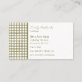 Carte De Visite Sage Green En vichy Plaid (Devant)