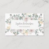 Carte De Visite Sage Green Eucalyptus et Fleurs de Magnolia (Devant)