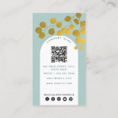 Carte De Visite Sage Green Gold Feuille Modern Arch Code QR (Dos)