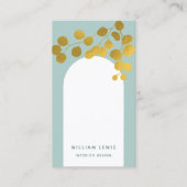 Carte De Visite Sage Green Gold Feuille Modern Arch Code QR (Devant)