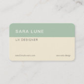 Carte De Visite Sage Green Japandi Minimal QR Code Designer Studio (Devant)