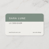 Carte De Visite Sage Green Japandi Minimal QR Code Designer Studio (Devant)