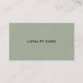 Carte De Visite Sage Green Linen Texture Loyalty Card (Devant)
