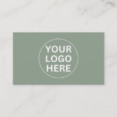 Carte De Visite Sage Green Logo l Professional Clean Simple (Devant)
