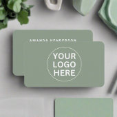 Carte De Visite Sage Green Logo l Professional Clean Simple