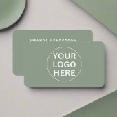 Carte De Visite Sage Green Logo l Professional Clean Simple