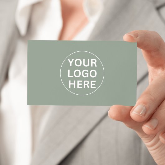Carte De Visite Sage Green Logo l Professional Clean Simple