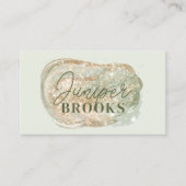 Carte De Visite Sage Green Médias sociaux Simple Parties scintilla (Devant)