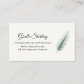 Carte De Visite Sage Green Mobile Nota Public Photo Moderne (Dos)