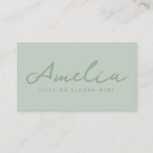Carte De Visite Sage Green Moderne Médias sociaux professionnels (Devant)