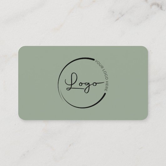 Carte De Visite Sage Green Professional Logo QR Code  (Dos)