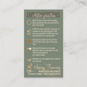 Carte De Visite Sage Instructions Spray Tan avant le guide AfterCa (Dos)