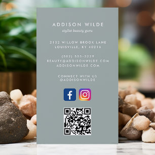 Carte De Visite Sage Médias Sociaux Instagram Facebook Code QR