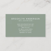 Carte De Visite Sage Moderne Typographie Clou Artiste (Dos)