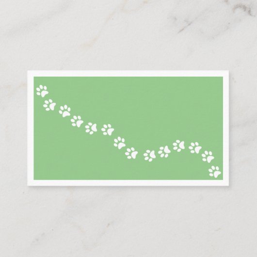 Carte De Visite Sage Pawprints QR Code Pet Sitter Walking Services (Dos)