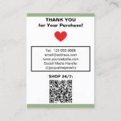 Carte De Visite Sage Pink Earrings Logo Website QR Code (Dos)