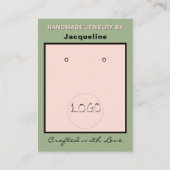 Carte De Visite Sage Pink Earrings Logo Website QR Code (Devant)