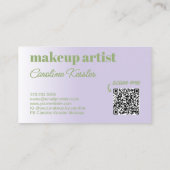 Carte De Visite Sage simple vert Lavande violet blanc Typographie (Dos)