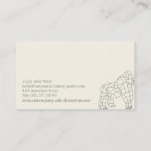 Carte De Visite Sage Vert Animal Gorilla Singe Lowpoly (Dos)