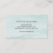 Carte De Visite Sage Vert Aquarelle Ombre Élégant (Dos)