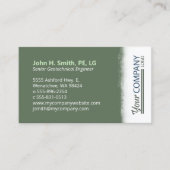 Carte De Visite Sage vert, Brossé blanc avec logo vertical (Devant)