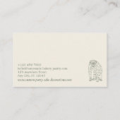 Carte De Visite Sage Vert Crème Animal Singe Lowpoly (Dos)