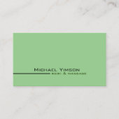 Carte De Visite Sage Vert et Blanc Cool avec Photo Professional (Devant)