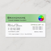 Carte De Visite Sage vert et blanc simple avec logo professionnel (Dos)
