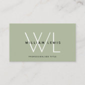 Carte De Visite Sage Vert moderne médias sociaux Icône (Devant)