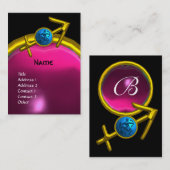 Carte De Visite SAGITTARIUS MONOGRAM rose améthyste bleu noir (Devant / Derrière)