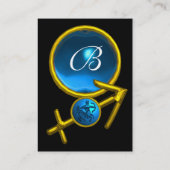 Carte De Visite SAGITTARIUS MONOGRAM saphir bleu noir jaune (Dos)