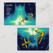 Carte De Visite SAGITTARIUS - Turquase Bleue (Devant / Derrière)