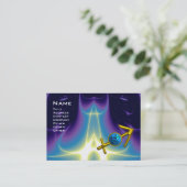 Carte De Visite SAGITTARIUS - violet bleu rose violet (Debout devant)