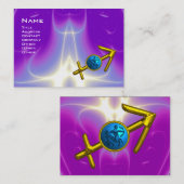 Carte De Visite SAGITTARIUS - violet bleu rose violet (Devant / Derrière)