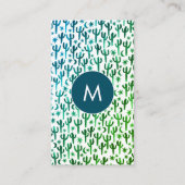 Carte De Visite Saguaro Cactus Moon Stars Motif Élégantes INITIALE (Devant)